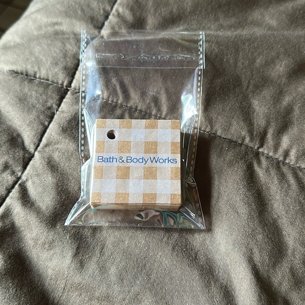 Bath & Body Works Small Cardboard Gingham Gift Tags